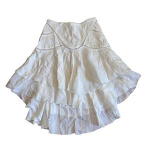 NWT ZARA Women's Rare Collection Linen Blend Ruffle Layered Skirt Size Small